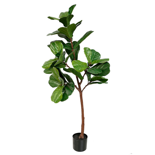 Premium Artificial Ficus Lyrata 140cm - Green, a lifelike faux fiddle leaf fig tree for modern home and office decor in Dubai, UAE, and worldwide.