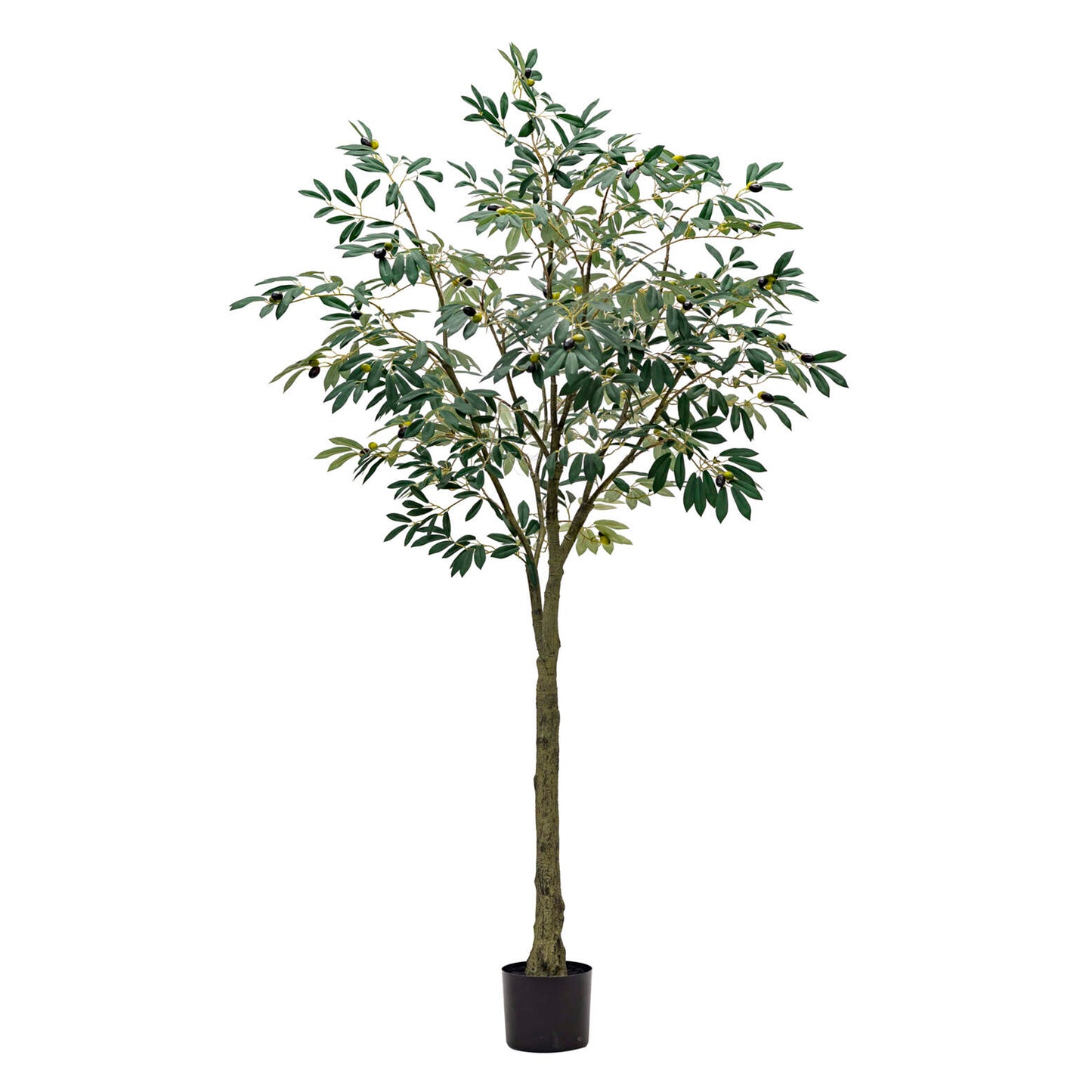 Lifelike artificial olive tree with realistic leaves.