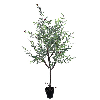 Lifelike Artificial Olive Tree in a Flowerpot - Green (200cm height, 100cm diameter), a premium faux tree for indoor and outdoor decor in Dubai, UAE, and worldwide.