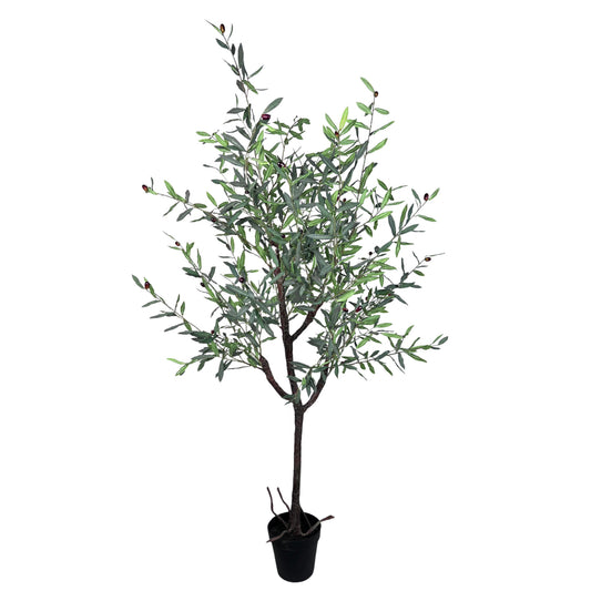 Lifelike Artificial Olive Tree in a Flowerpot - Green (200cm height, 100cm diameter), a premium faux tree for indoor and outdoor decor in Dubai, UAE, and worldwide.