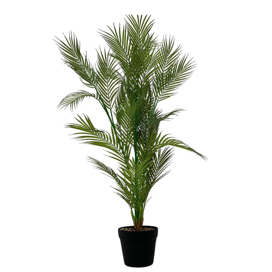 Artificial Areca Palm 125cm in a modern technical planter with lifelike green fronds for elegant indoor décor